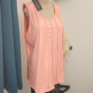 Elegant Coral Sleeveless Top